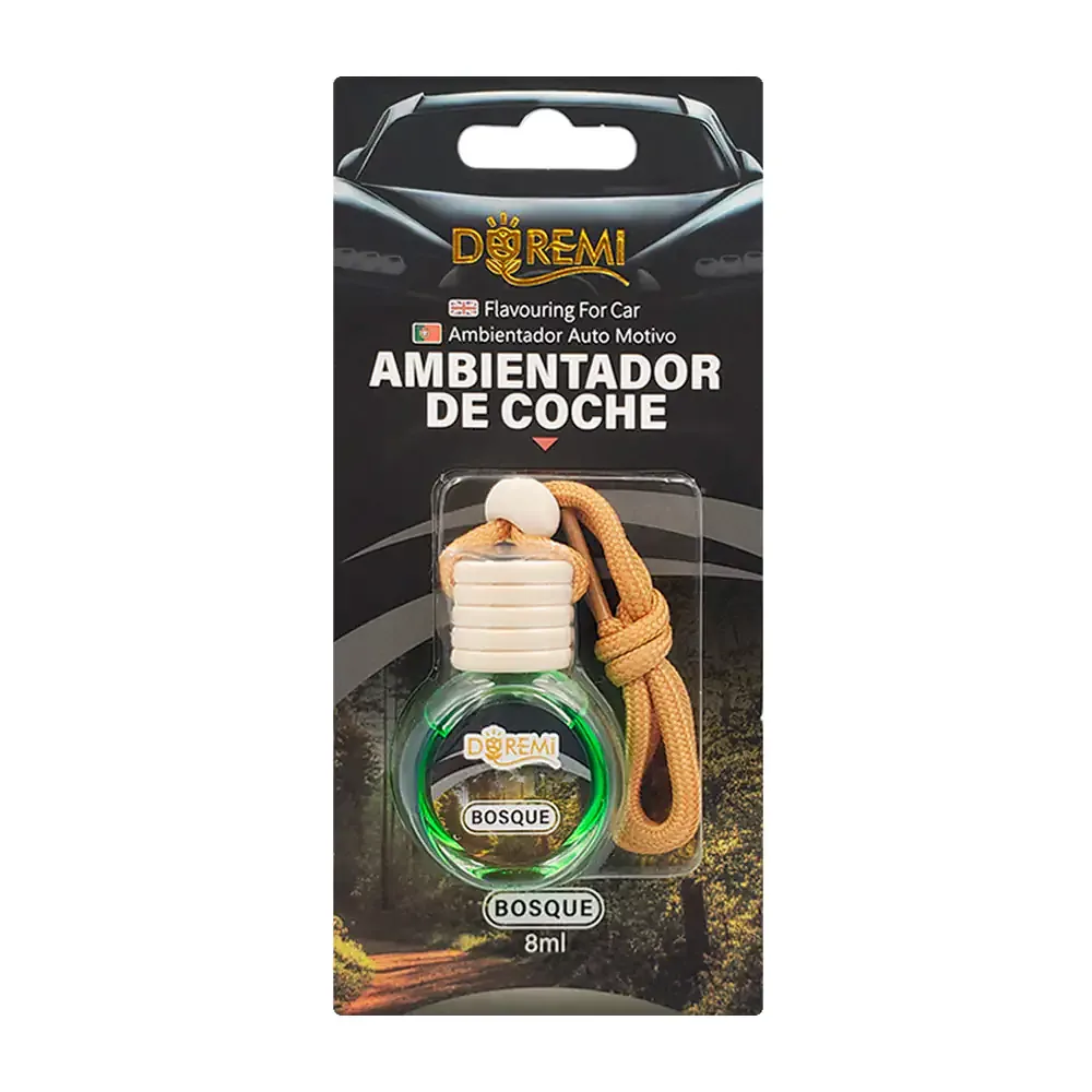 Aromatizante - ambientador de coche en frasco con cordón para colgar, 8ml, aroma bosque