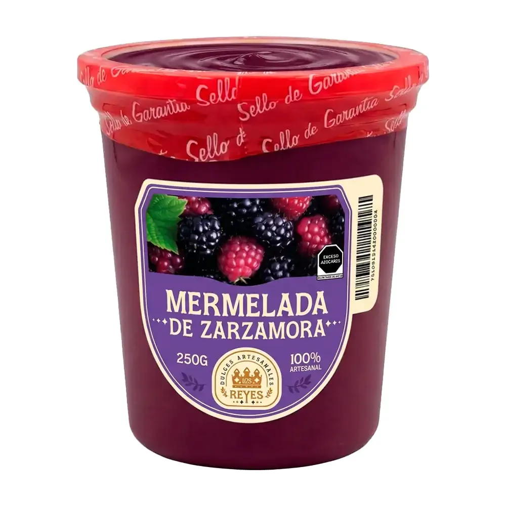 Bote de 1/4, mermelada de zarzamora natural artesanal los reyes / zarzamora1.4