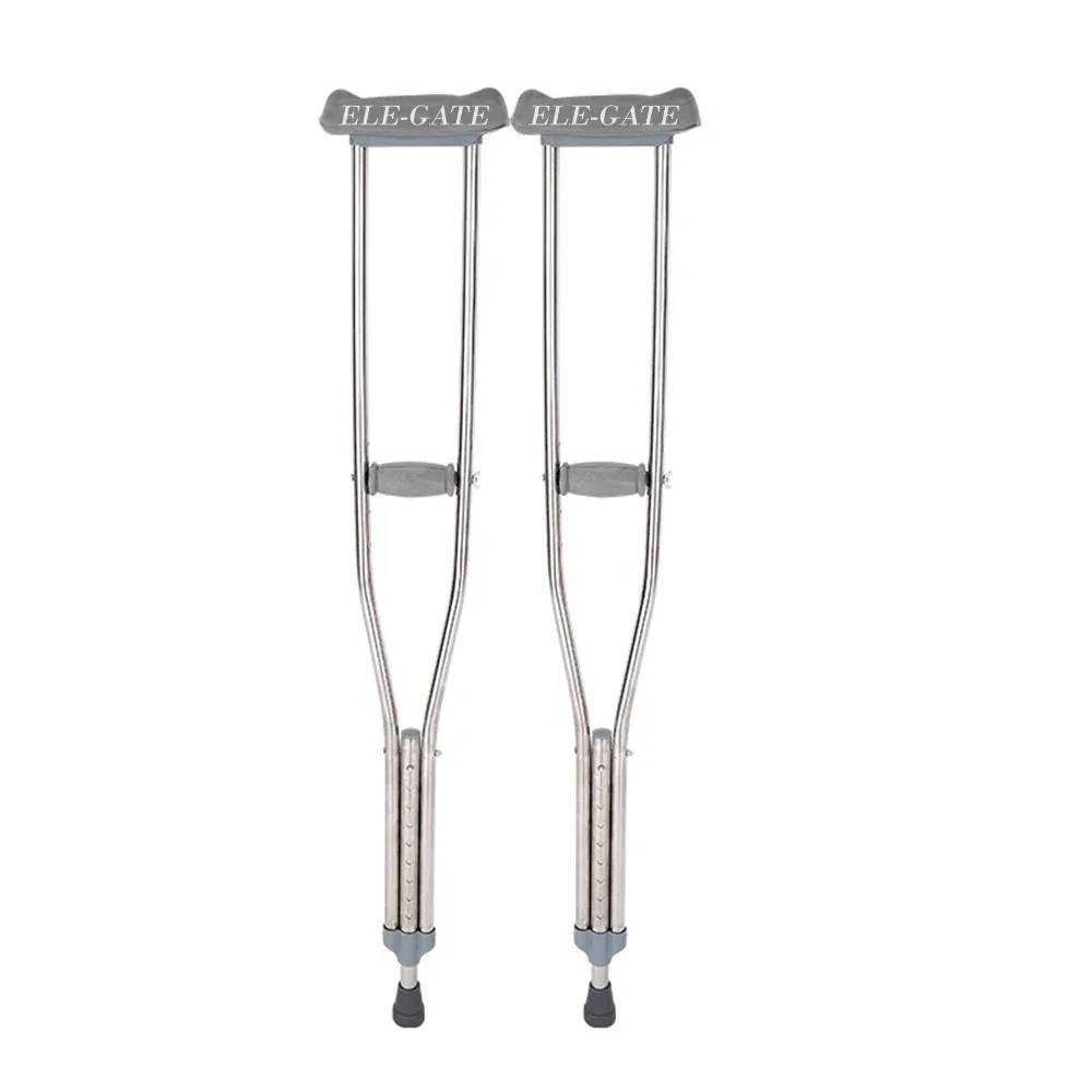 Par de muletas auxiliares de aluminio ajustables para variedad de altura