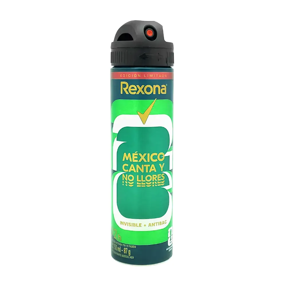 1pz Desodorante antitranspirante rexona en aerosol, aroma invisible antibac, 150ml