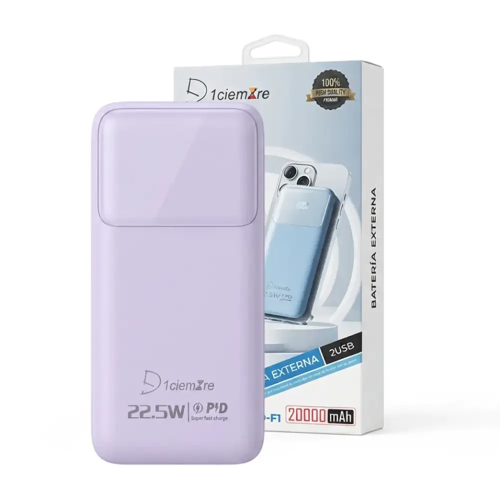 Power bank d1embzre de 22.5w carga rápida con magsafe + pantalla digital, variedad de colores / yd-f1