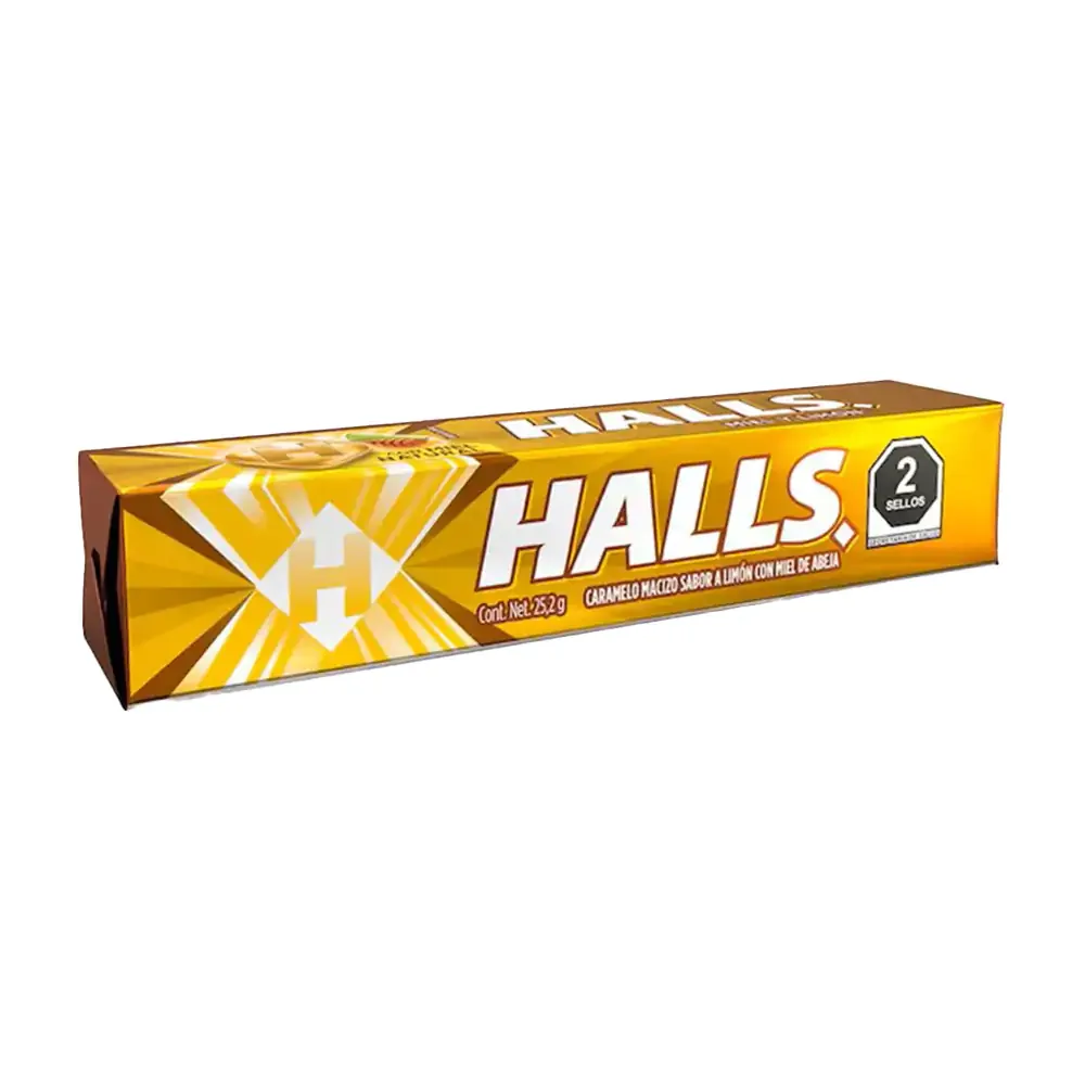 Paquete con 9pz de halls sabor miel y limón / halls-mi
