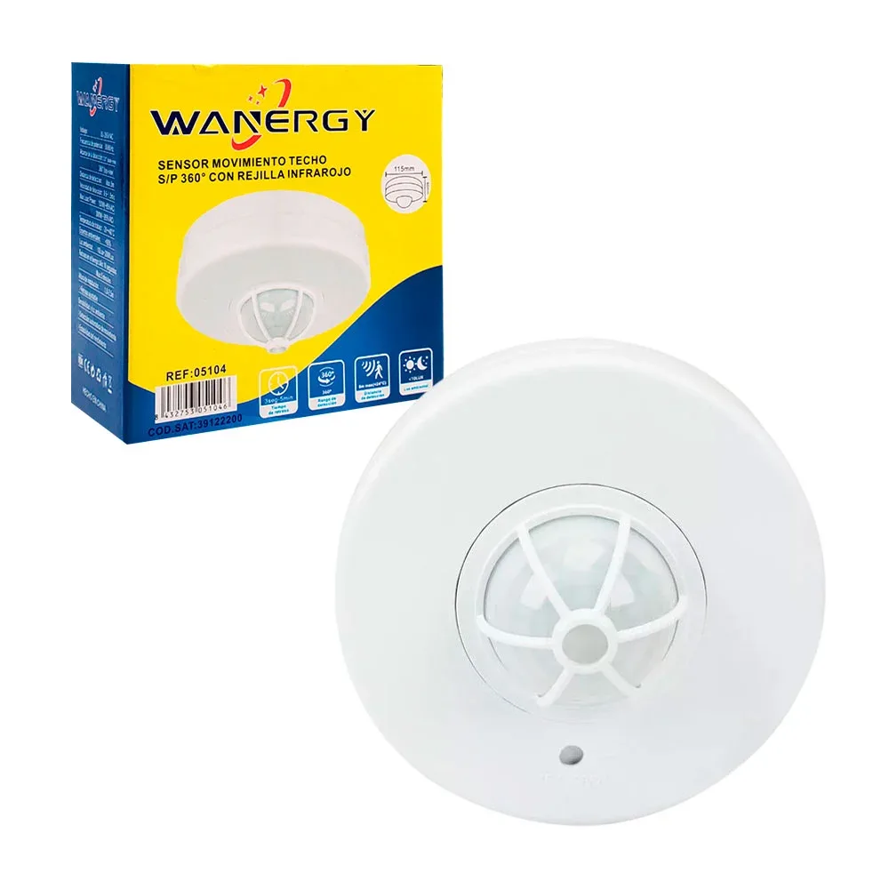 Sensor de movimiento para techo wanergy giro 360 con rejilla infrarrojo / 05104