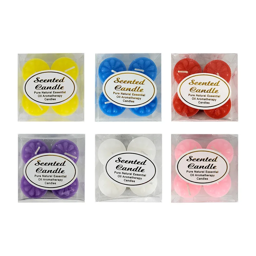 Paquete con 4 mini velas aromáticas, 3cm, variedad de aromas / 11185