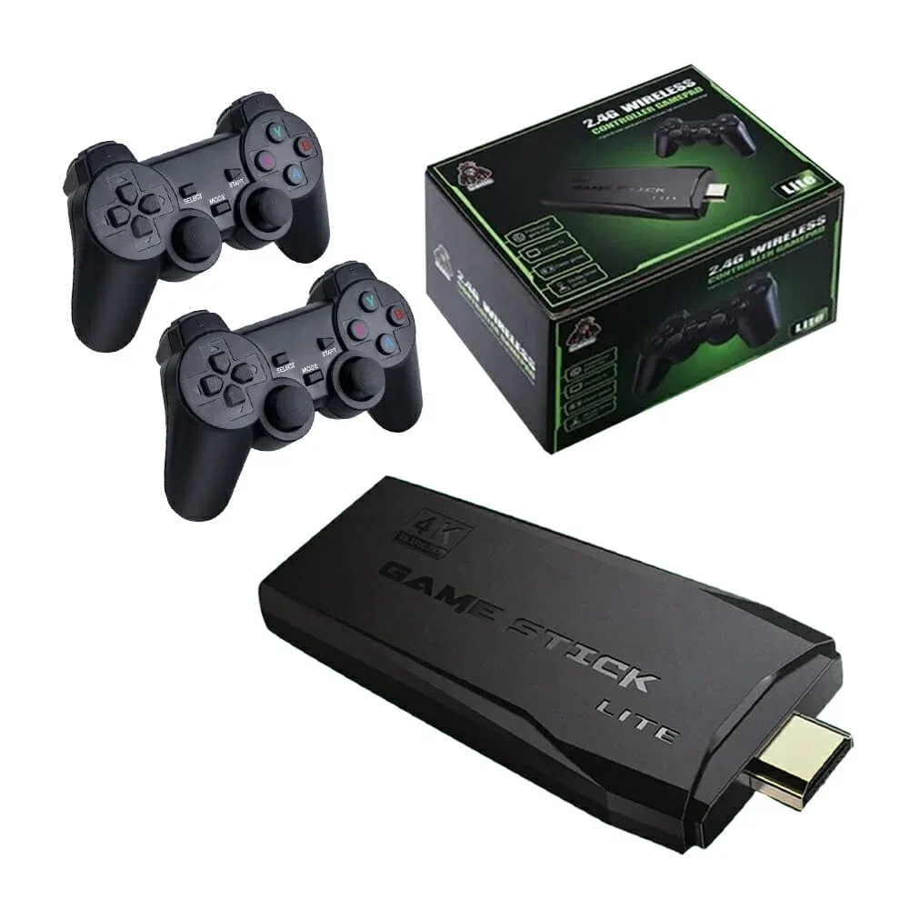 Consola de video juegos retro con 2 controles inalámbricos y memoria de juegos / wireless controller gamepad 2.4g / m8 / m8-4k / m811 / lu3684
