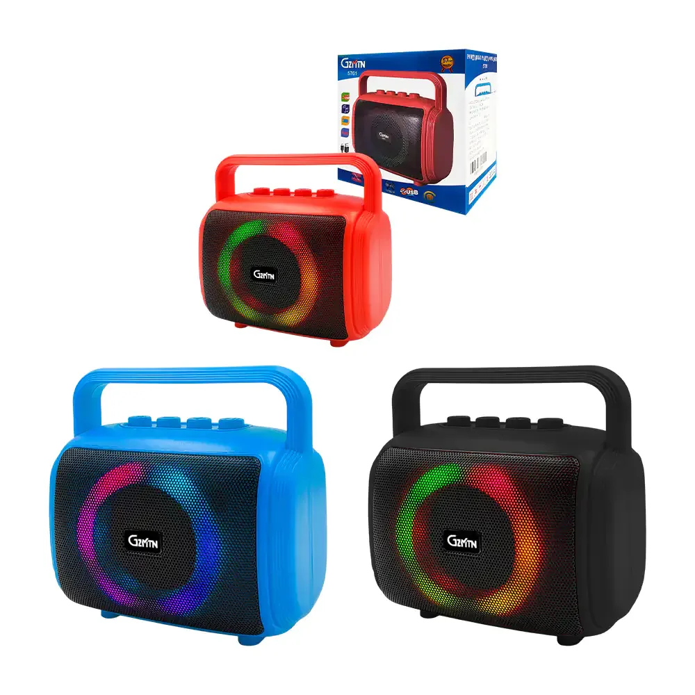 Bocina pequeña con luz rgb, entradas usb y tipo c, auxiliar, tf, variedad