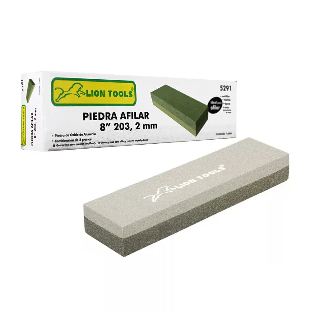 Piedra de óxido de aluminio lion tools para afilar 8" / 5291