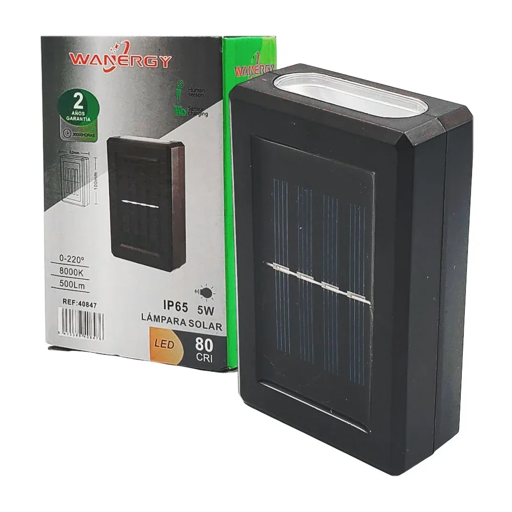 Lámpara solar wanergy de pared para exterior, con resistencia ip65 / 40847