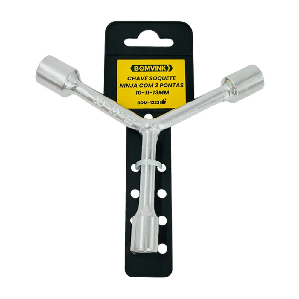 Llave metálica en forma de y, 3 puntas con medidas de 10, 11, 13mm