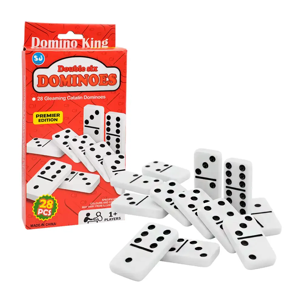 Juego de mesa dominó de plástico de 28 piezas, edición premium con doble 6 / c1561