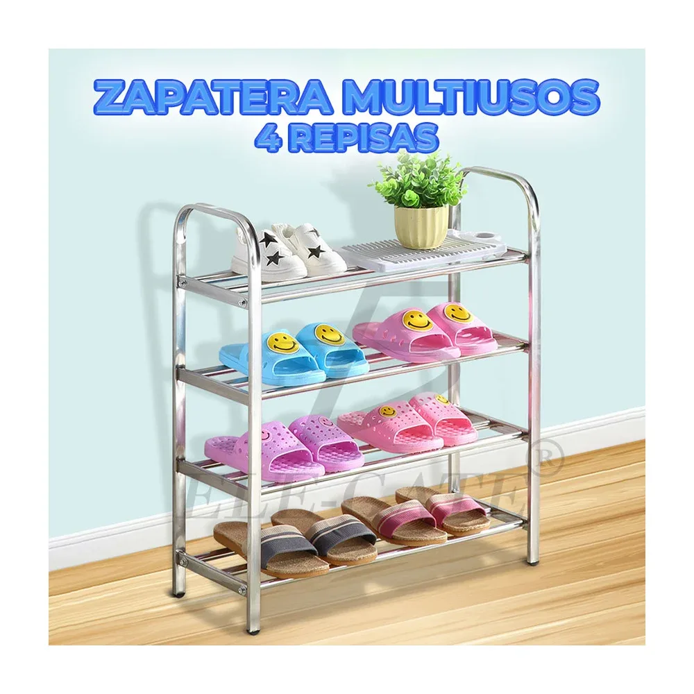 Organizador de zapatos con 4 niveles de acero inoxidable