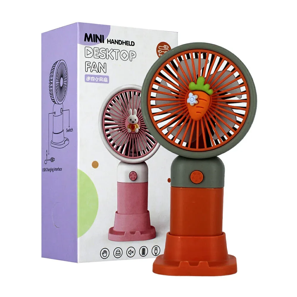 Mini ventilador de escritorio recargable, variedad de diseños fs66