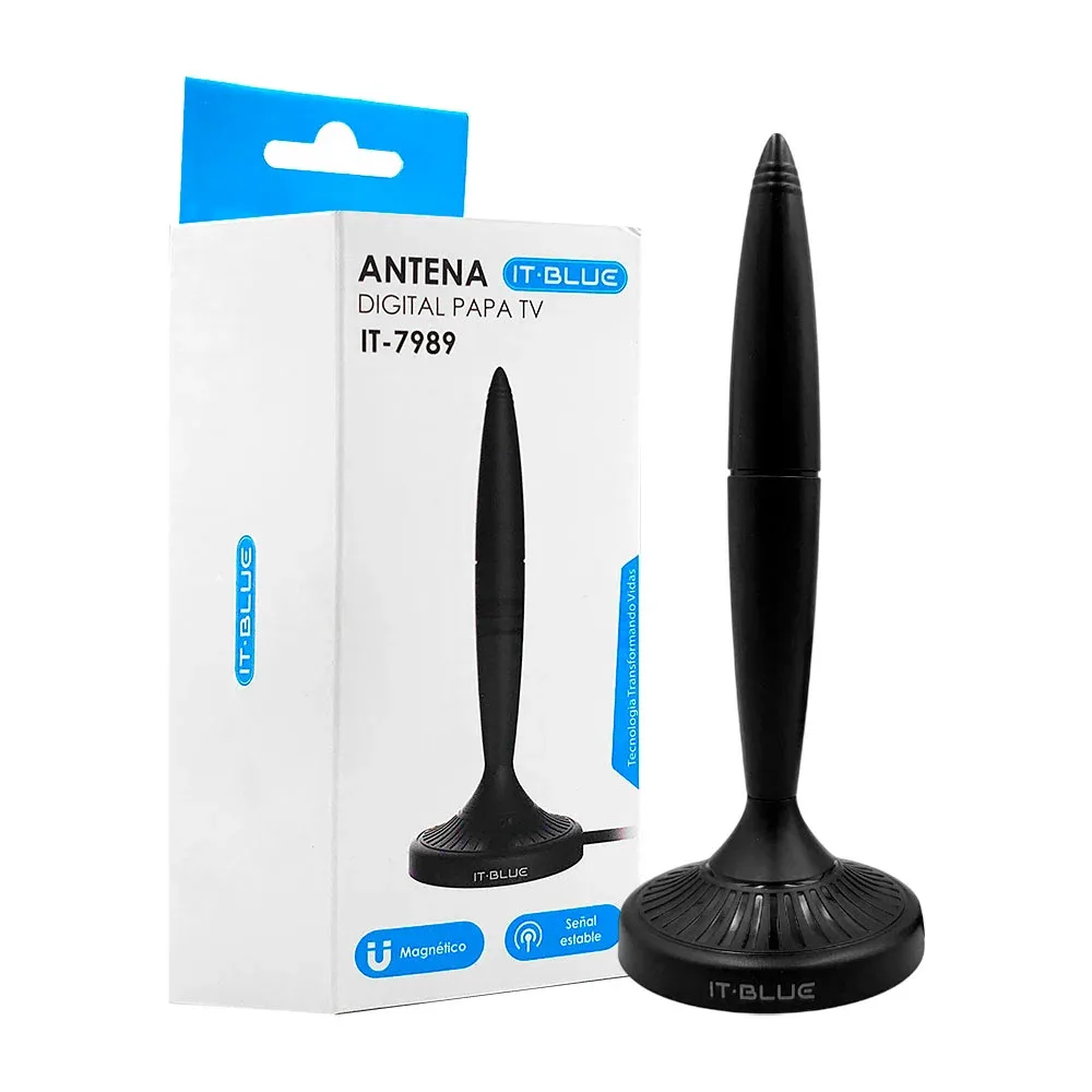 Antena digital it blue con conector macho y diseño con relieve + base magnética