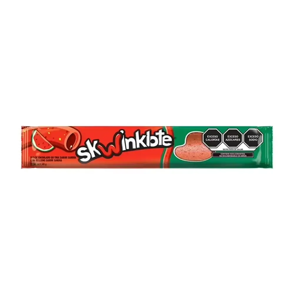 1pza Skwinklote gomita en tira enchilada con relleno sabor sandía, 40g