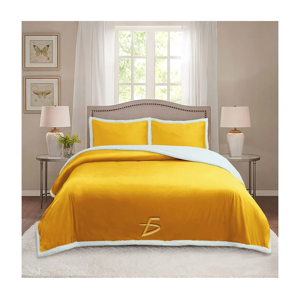 Colcha cubrecamas queen size de textura afelpada lisa + 2 fundas para almohada, variedad de colores / 220x220cm