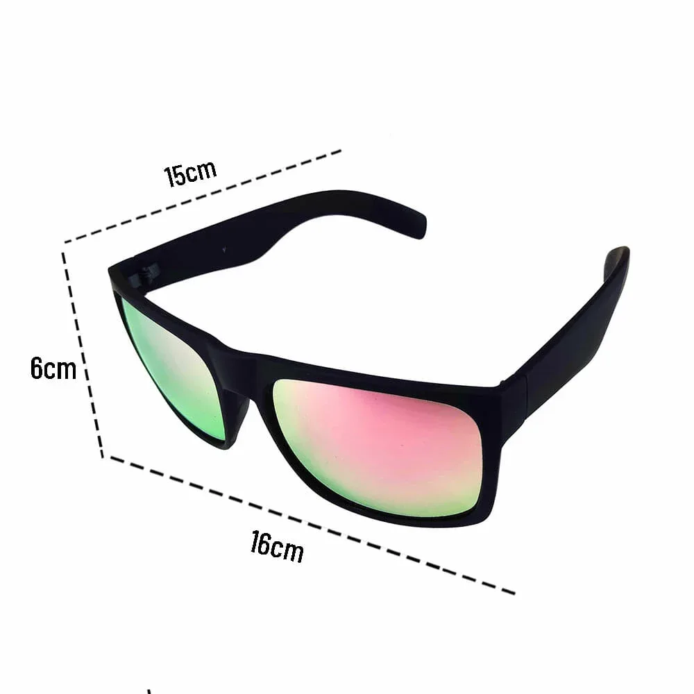 1pza Lentes cuadrados con mica tornasol para sol, variedad de colores / 3011-4f