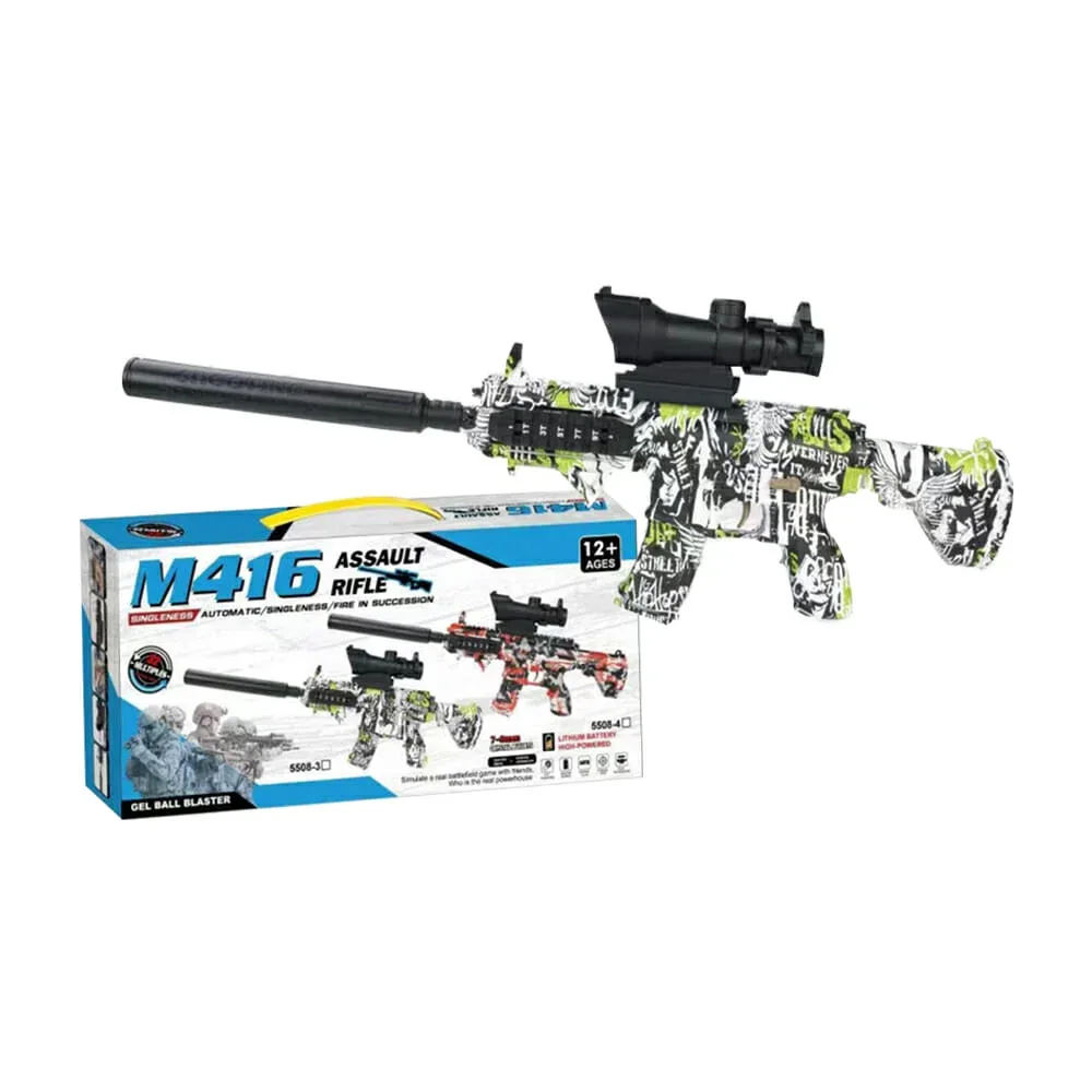 Pistola assault rifle m416 diseño de águila con 2 modos de uso para lanzar bolitas de hidrogel 7-8mm / 5508-3
