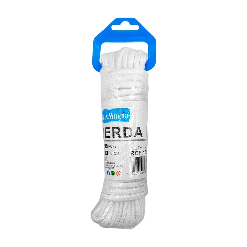 Cuerda trenzada tipo lazo reforzado para colgar ropa maxmacia medida 0.6cm x 10m