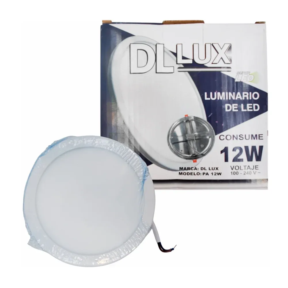 Lámpara led tipo plafón redondo dl lux de luz blanca con 840 lúmenes para el techo, 12w, 10x118mm / pa 12w