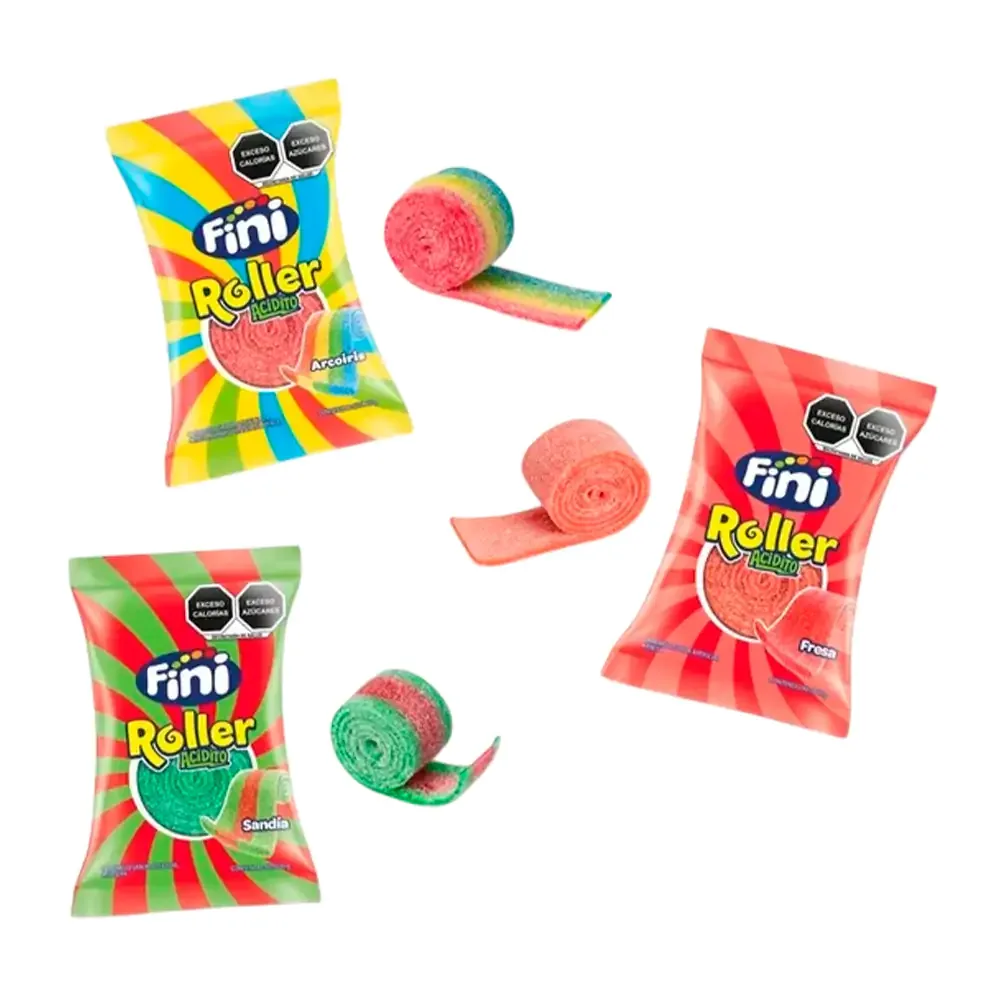 1pz Caramelo enrollado fini roller acidito de 20g, variedad de sabores / 127465