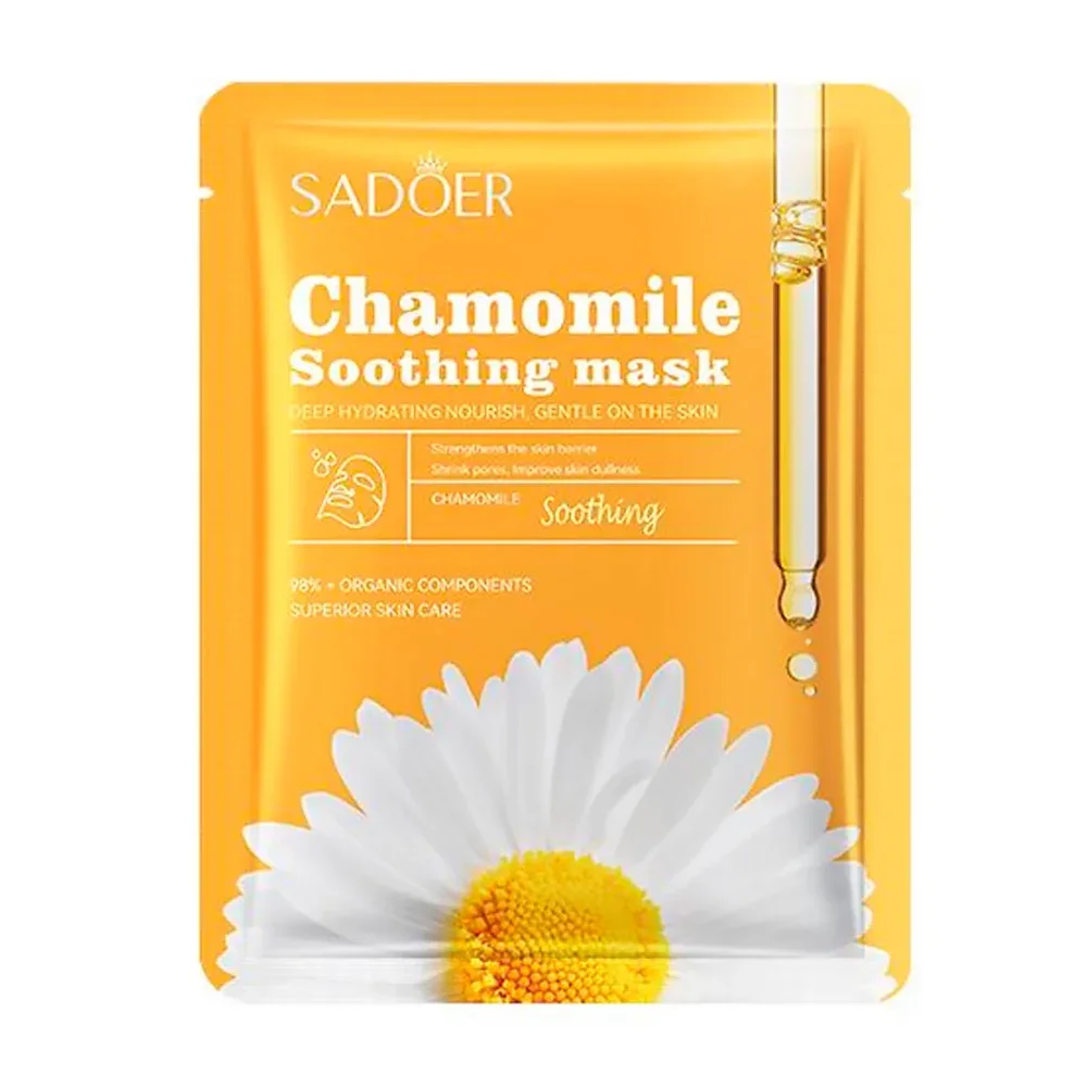 1pza Mascarilla facial calmante sadoer con extracto de chamomile-manzanilla, 25g / sd03898