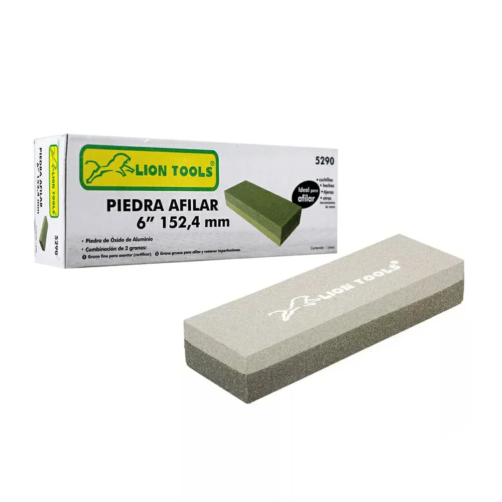 Piedra de óxido de aluminio lion tools para afilar 6" / 5290