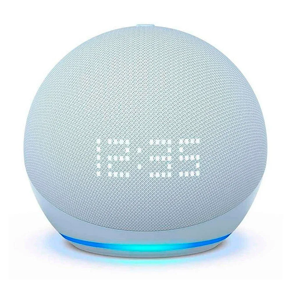 Bocina inteligente Amazon Alexa Echo Dot 5ta generación con reloj, color azul / b09b8w5fw7