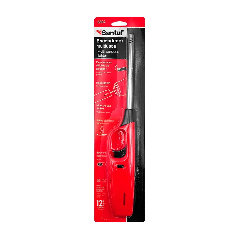 Encendedor santul de antorcha con flama ajustable, recargable e indicador de gas / 1123