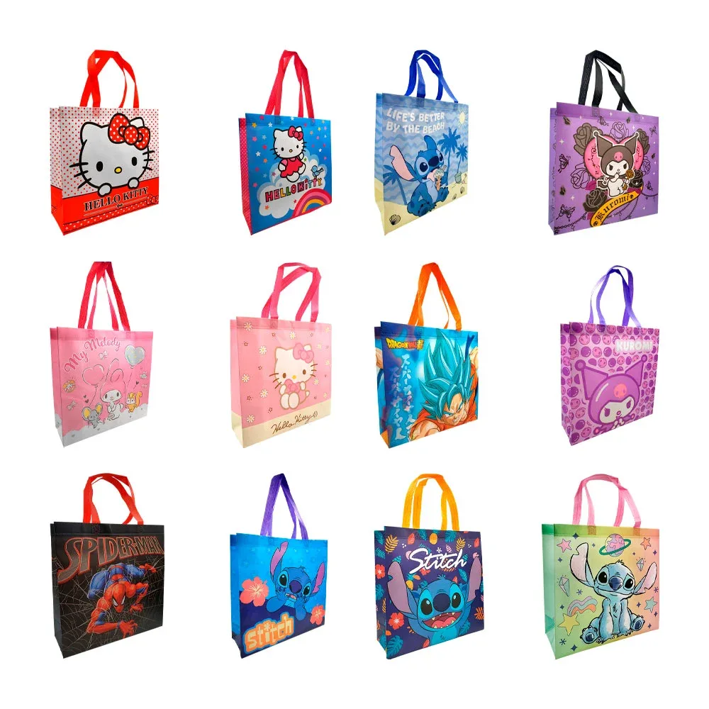 Bolsa mediana ecológica de plástico, variedad de personajes 35x35x12cm nw197 / R0X153.