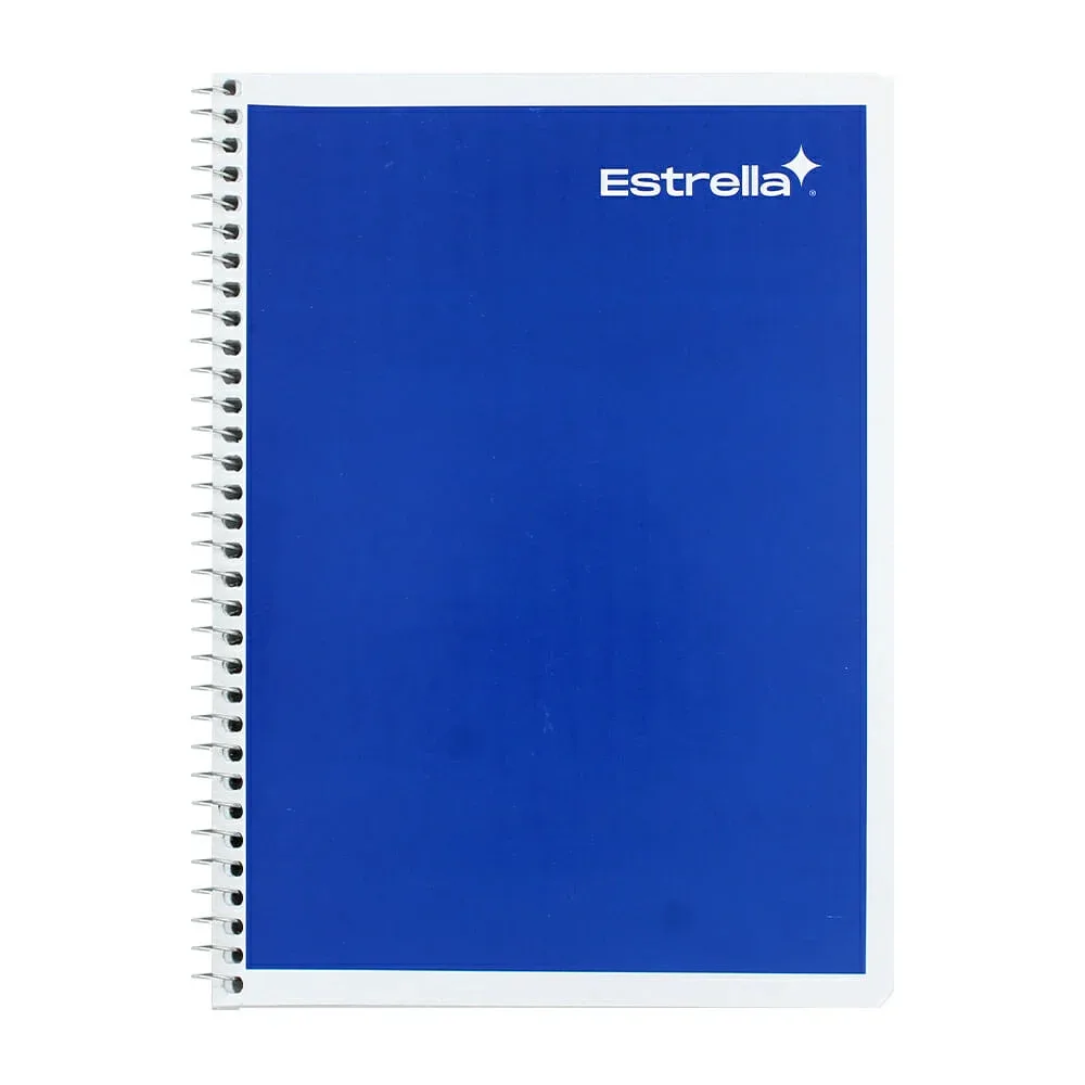 Cuaderno forma francesa estrella con espiral metálico y 100 hojas papel bond en cuadrícula pequeña 5mm, variedad de diseños / 001862
