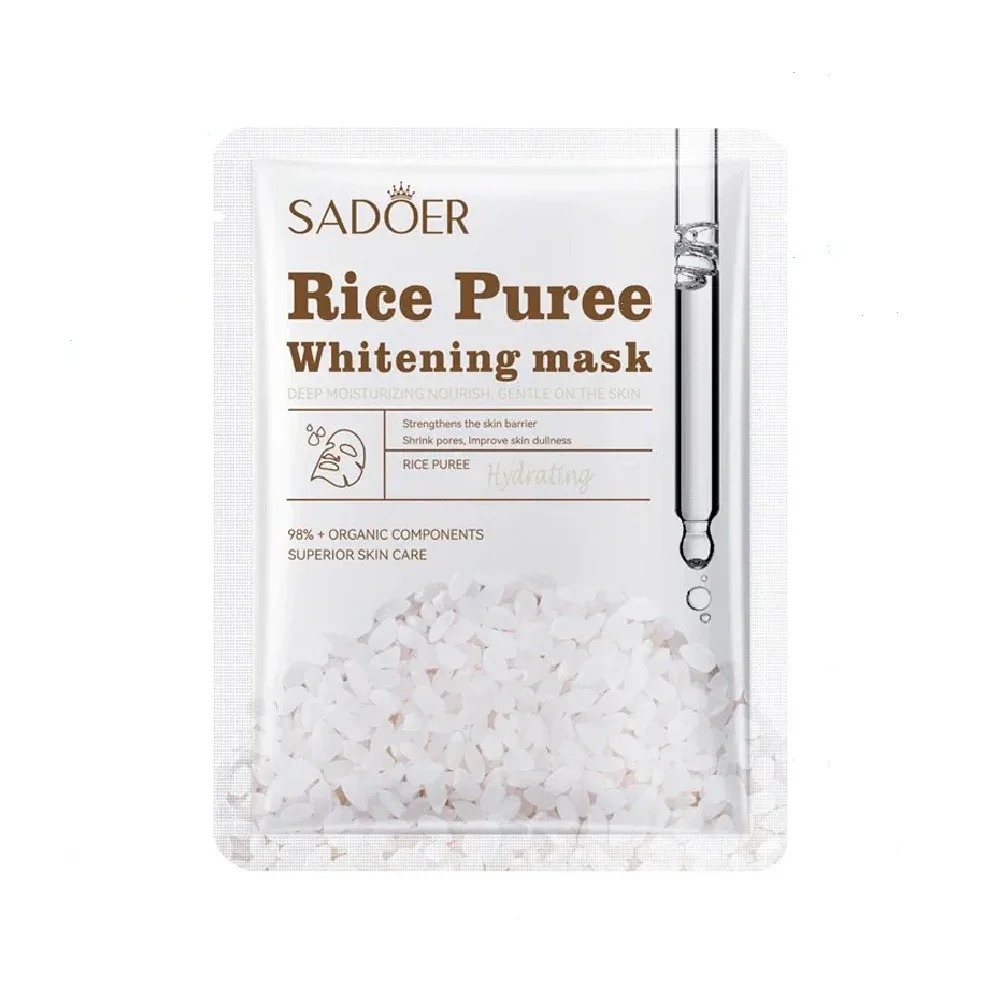 1pza Mascarilla facial aclaradora sadoer con extracto de arroz, 25g / z469 / sd06233