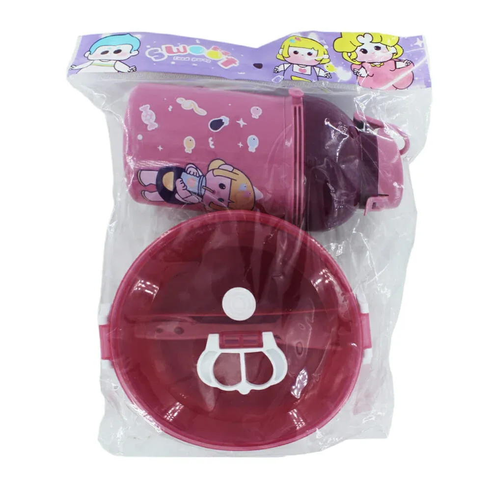 Kit botella + tupper con 2 compartimientos y cubiertos / 23-fh-004