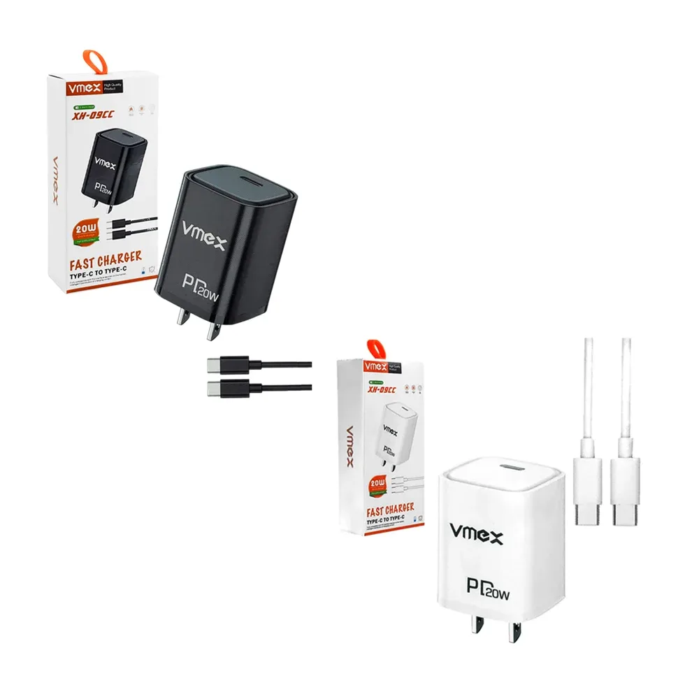 Combo cargador vmex carga rápida 20w y cable tipo c a c / xh-09cc