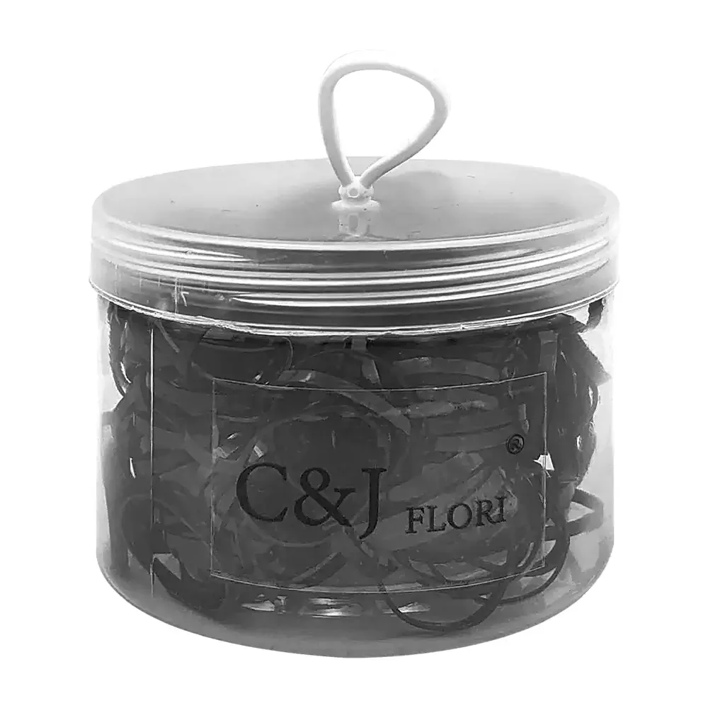 Bote c&j flori con 300 mini ligas de latex para el cabello, variedad de colores