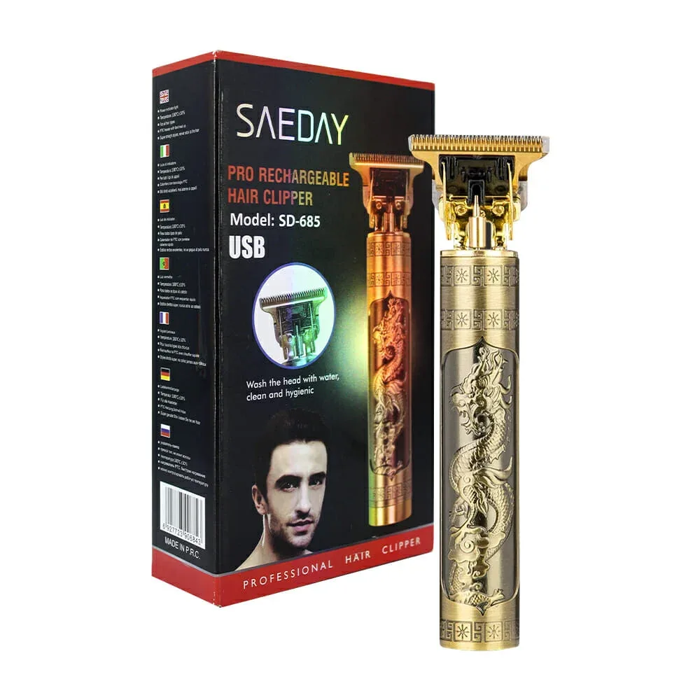 Máquina recargable inalámbrica saedy con diseño de dragón para cortar el cabello / sd-685