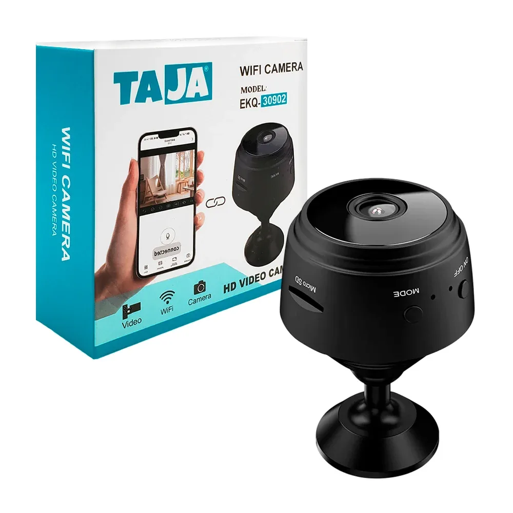 Cámara wifi taja, pequeña para escritorio, discreta, audio y video + aplicación