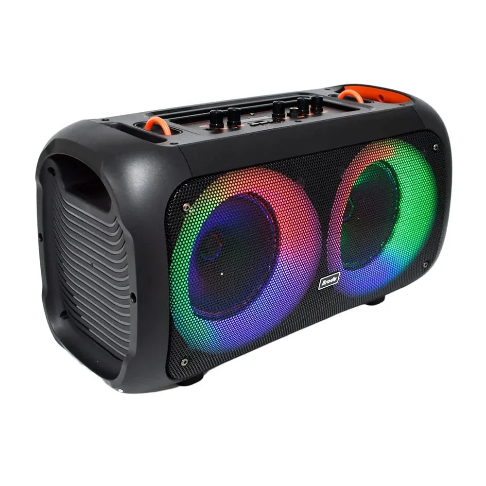 Bocina bluetooth brodu de 6.5x2 pulgadas con micrófono, luz, ranuras para usb y micro sd / bts-1709