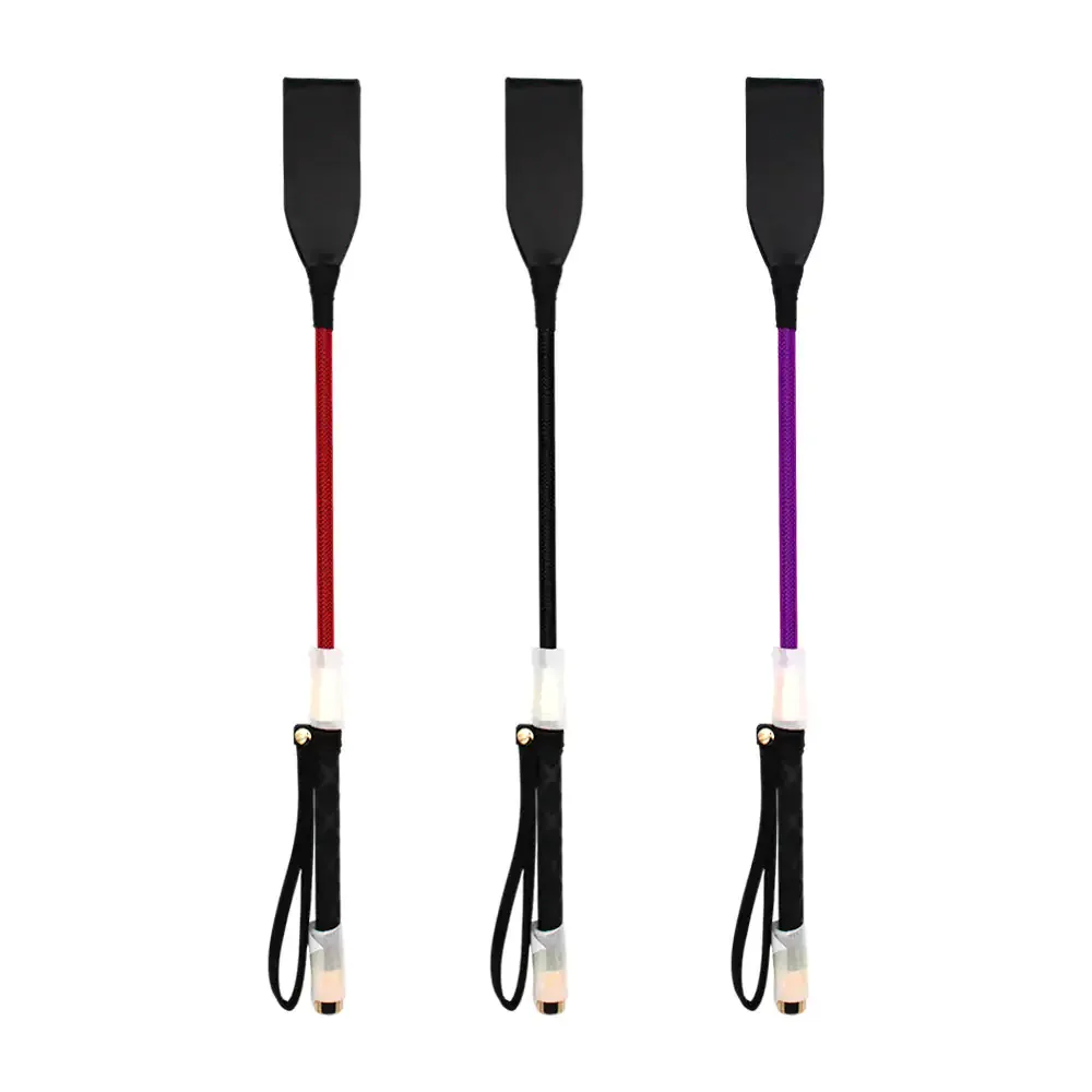 1pz fuete de cuero para bondage, mango antideslizante, 45cm, variedad de colores