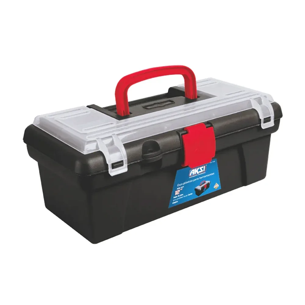 Caja pequeña plástica aksi de herramientas con tapa organizadora de 5 compartimentos, 30cm / 111711