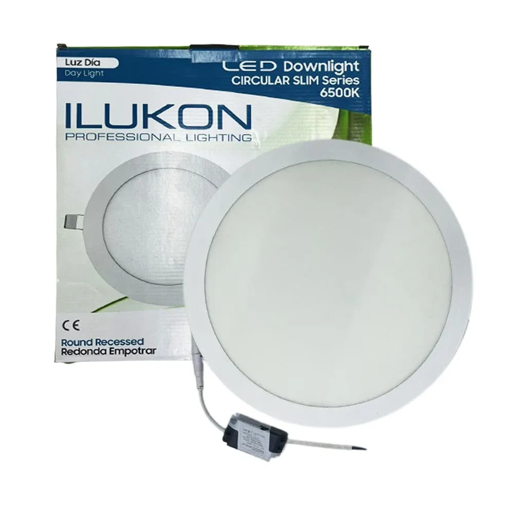 Lámpara redonda de techo empotrable ilukon con consumo de 24 watts / 6500k 004762