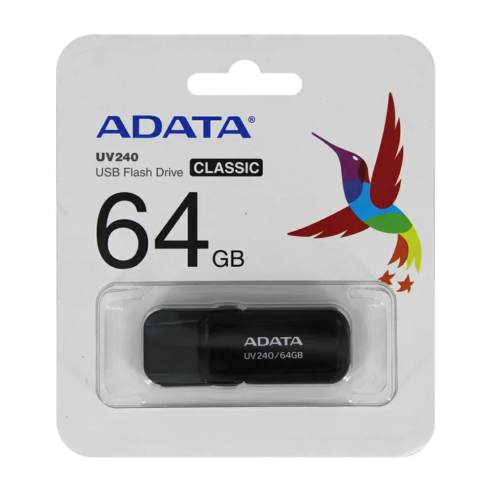 Memoria usb 2.0 flash drive adata uv240 color negro con capacidad de 64gb