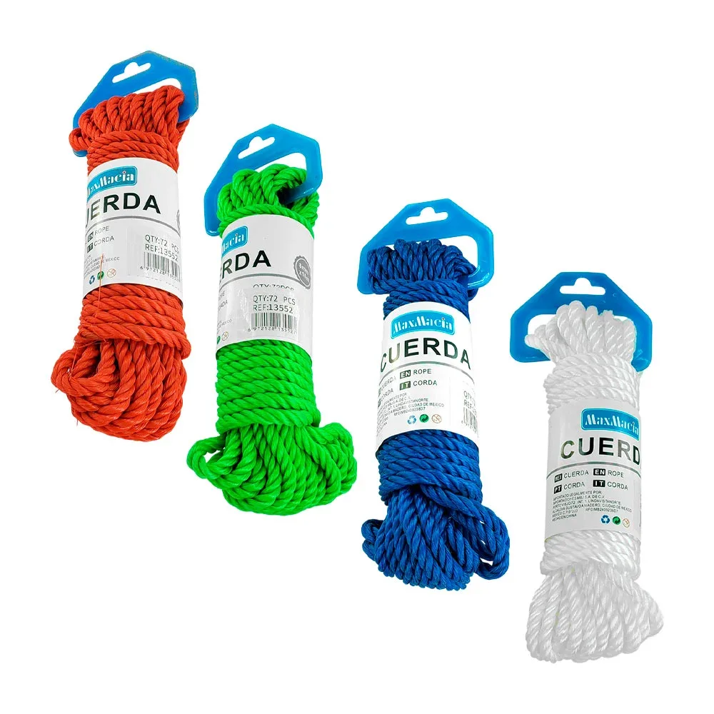 Cuerda tipo lazo maxmacia para colgar ropa, medida 0.8cm x 10m variedad / 13552