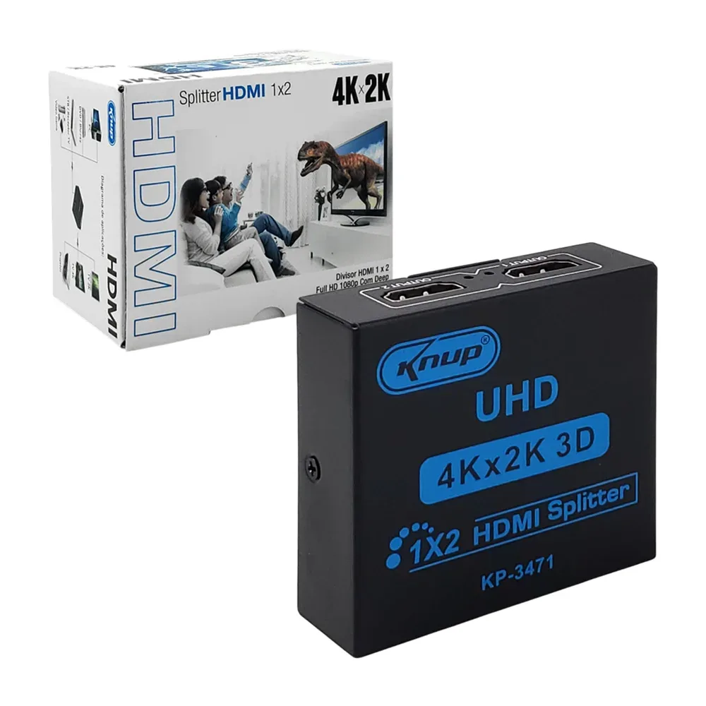 Splitter knup divisor de señales con doble puerto hdmi 4k x 2k y 3d