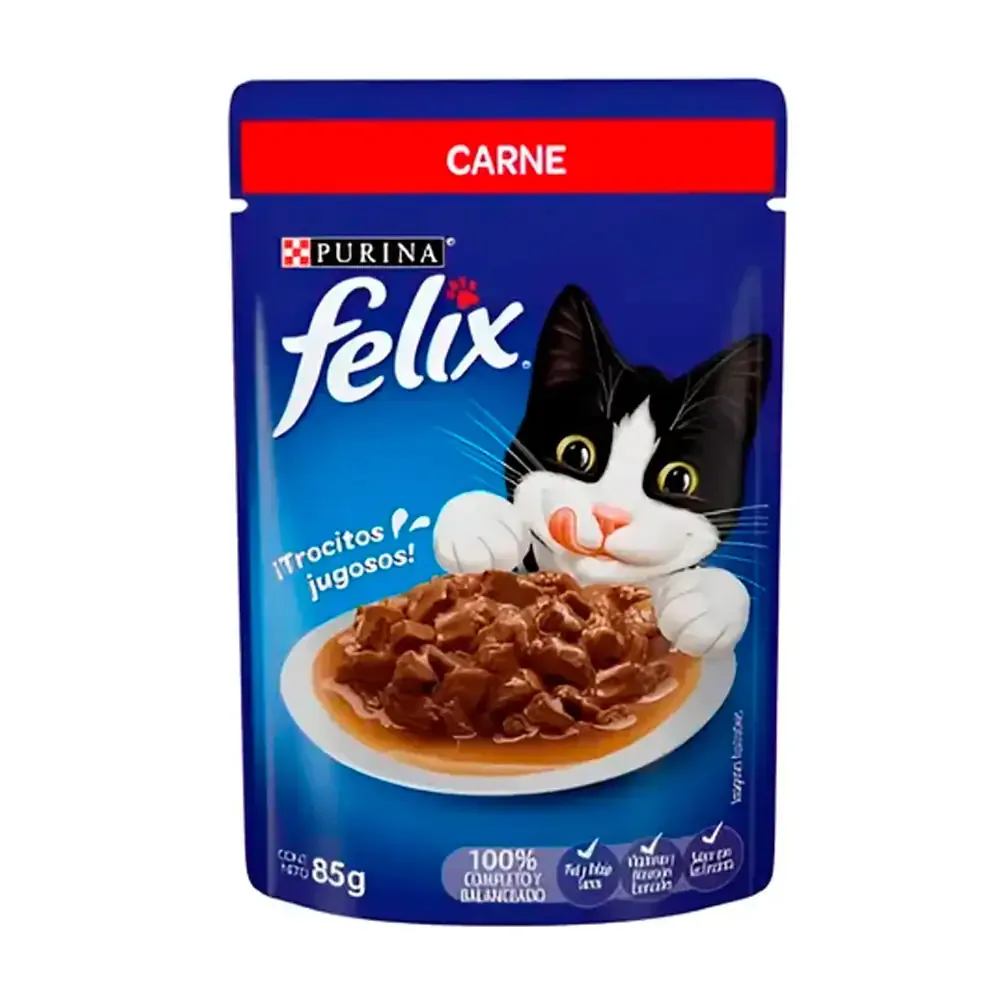 1pz alimento húmedo para gatos, sobre purina felix con carne, 85g / 209788
