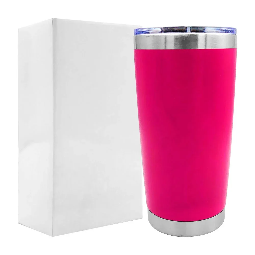 Vaso termo metálico liso de acero inoxidable con tapadera transparente y capacidad de 20oz, variedad de colores / magic mountain / ze-0890 / 02305202