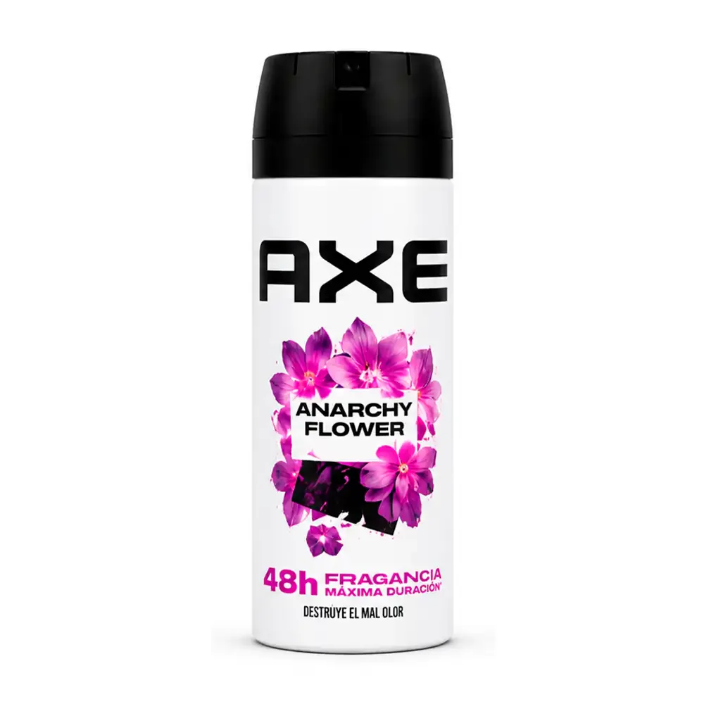 1pza Desodorante axe en aerosol, aroma anarchy flower, 150ml