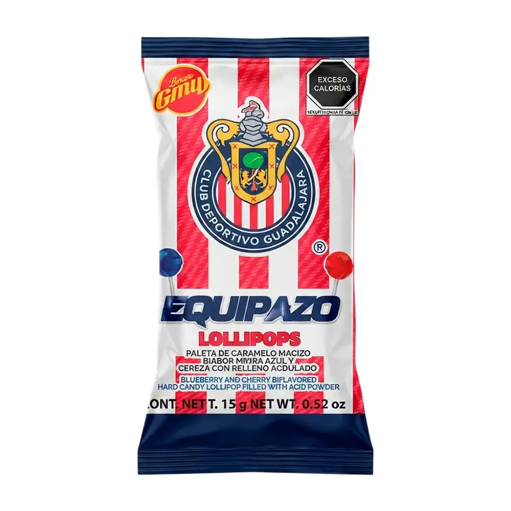 1pz Paleta equipazo lollipops sabor mora azul y cereza 15g / 019821