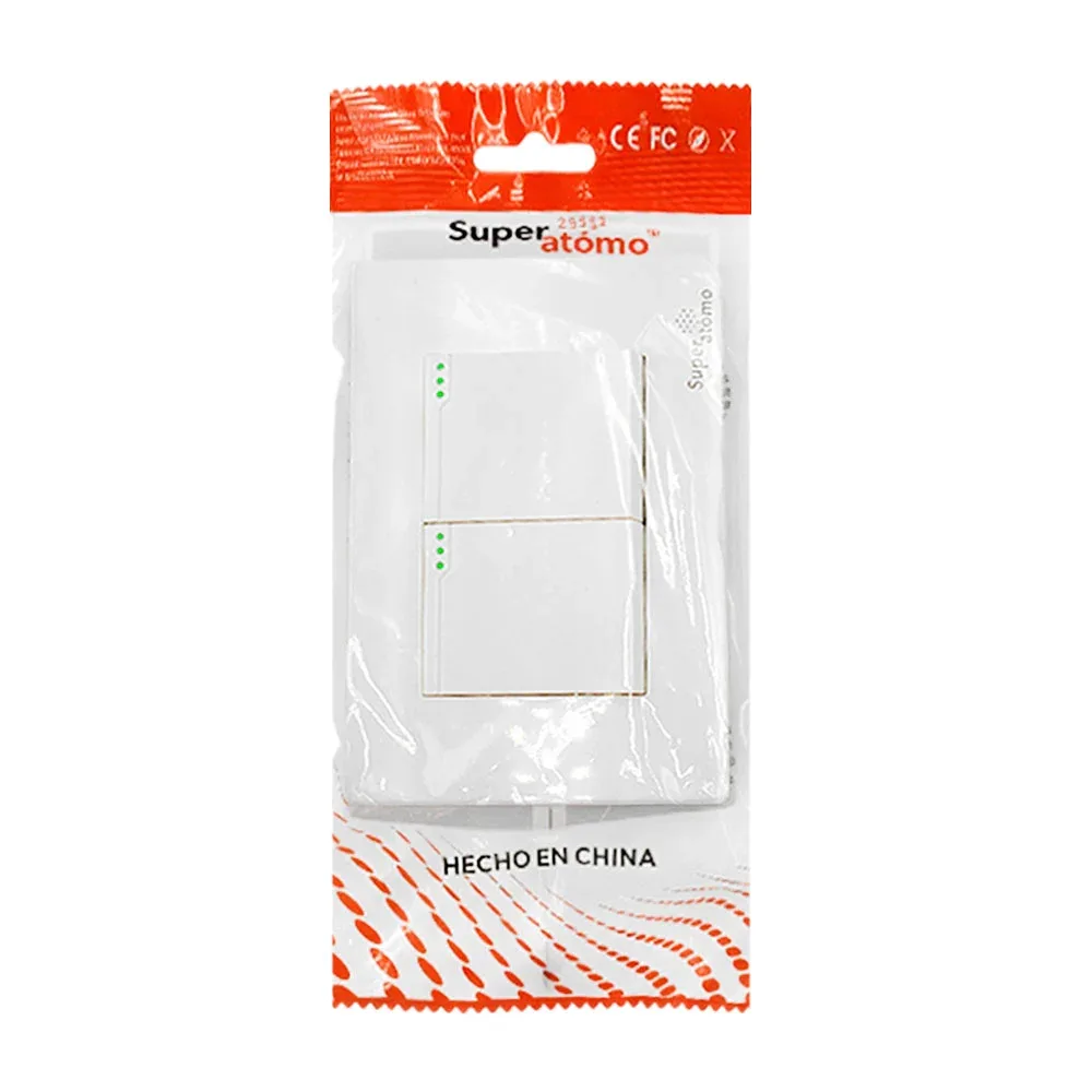 Placa de plástico resistente en color blanco con 2 apagadores / sa1305-mb