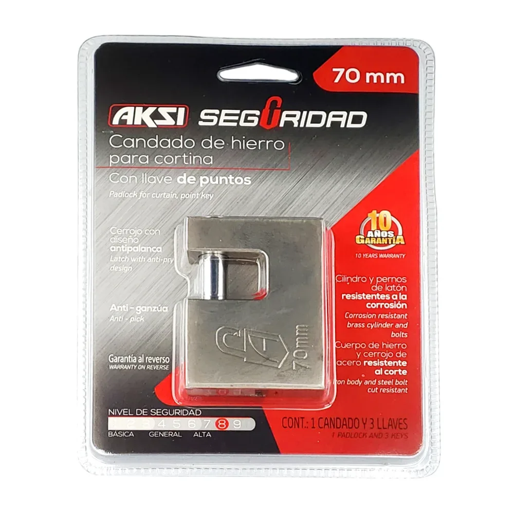 Candado para cortina, llave de 3 puntos, seguridad alta / candado aksi