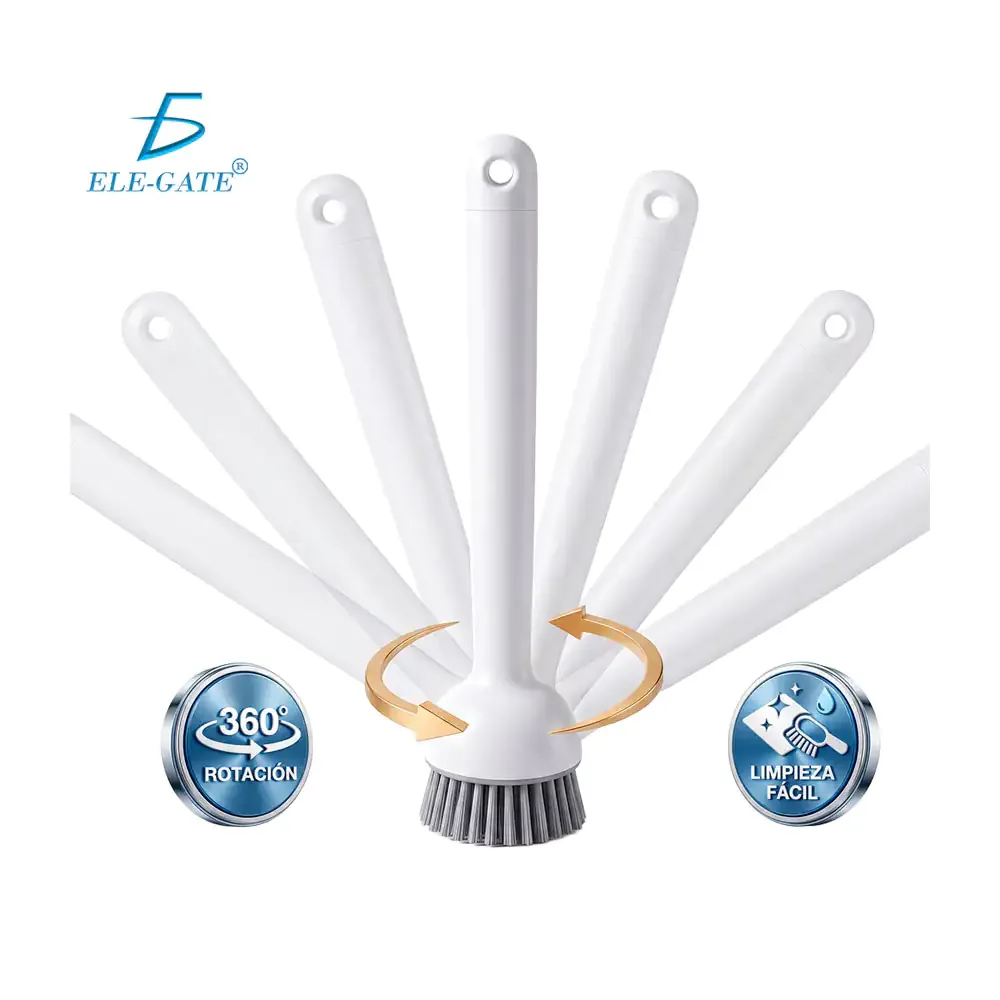 Cepillo multifuncional para cocina, giro 180° con cerdas resistentes / hog.hkdz03